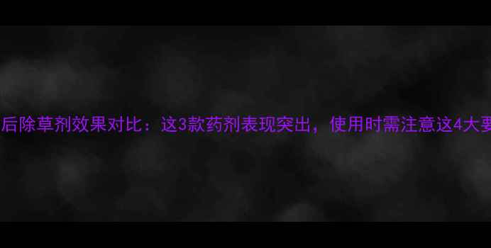 图片 玉米苗后除草剂效果对比：这3款药剂表现突出，使用时需注意这4大要点！1