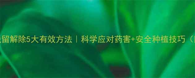 图片 玉米除草剂残留解除5大有效方法｜科学应对药害+安全种植技巧（附操作指南）