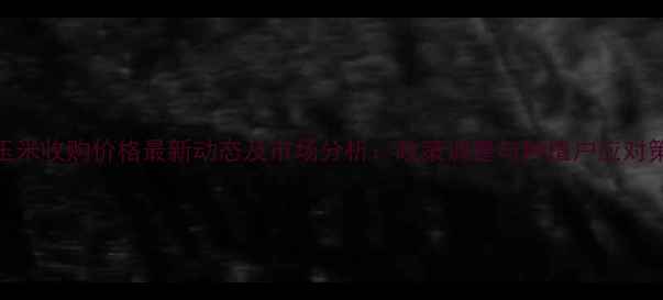 图片 甘肃玉米收购价格最新动态及市场分析：政策调整与种植户应对策略全