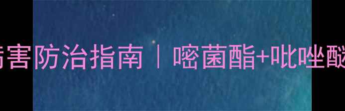 图片 生姜种植必看！早季病害防治指南｜嘧菌酯+吡唑醚菌酯组合方案详解🌱2