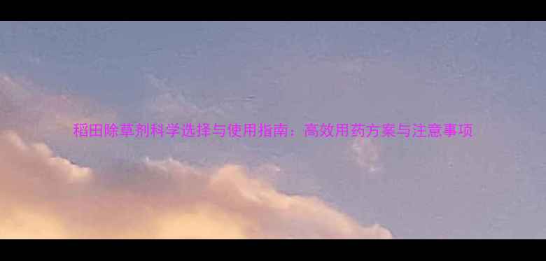 图片 稻田除草剂科学选择与使用指南：高效用药方案与注意事项