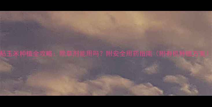 图片 粘玉米种植全攻略：除草剂能用吗？附安全用药指南（附有机种植方案）