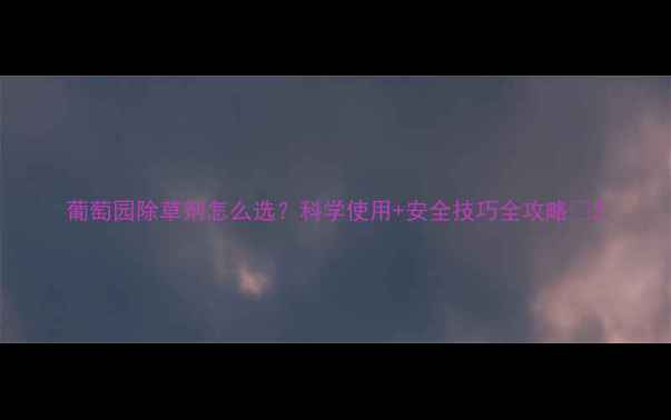 图片 葡萄园除草剂怎么选？科学使用+安全技巧全攻略🍇2