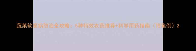 图片 蔬菜软腐病防治全攻略：5种特效农药推荐+科学用药指南（附案例）2