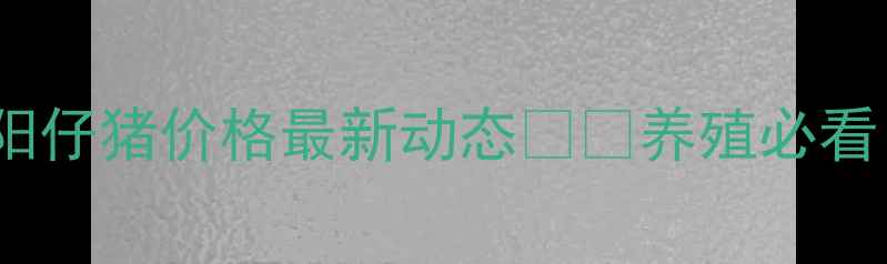 图片 襄阳仔猪价格最新动态🐷💰养殖必看！1