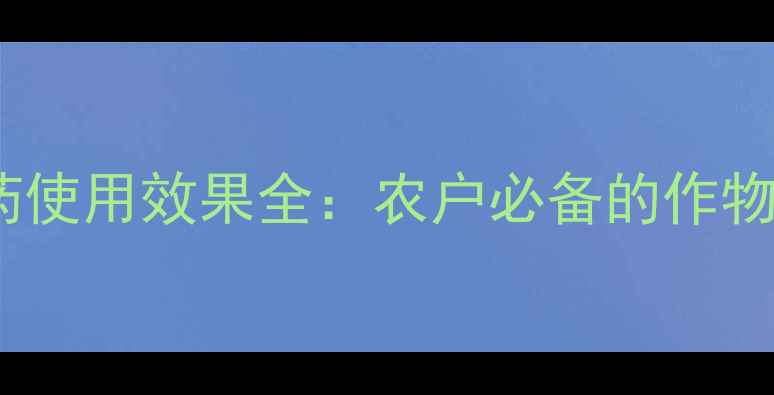 图片 西比狼农药使用效果全：农户必备的作物保护指南1