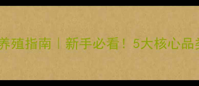 图片 谷实饲料分类及养殖指南｜新手必看！5大核心品类+科学配比方案