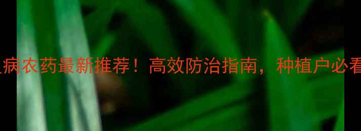 图片 赤星病农药最新推荐！高效防治指南，种植户必看！1