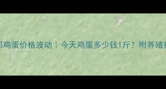 图片 邯郸鸡蛋价格波动｜今天鸡蛋多少钱1斤？附养殖指南