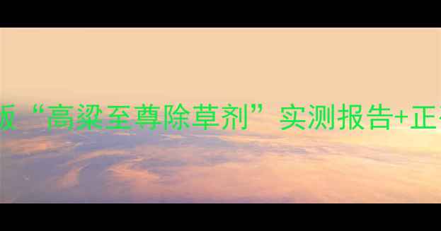 图片 高粱种植除草剂怎么选？新版“高粱至尊除草剂”实测报告+正确使用指南（附种植案例）2