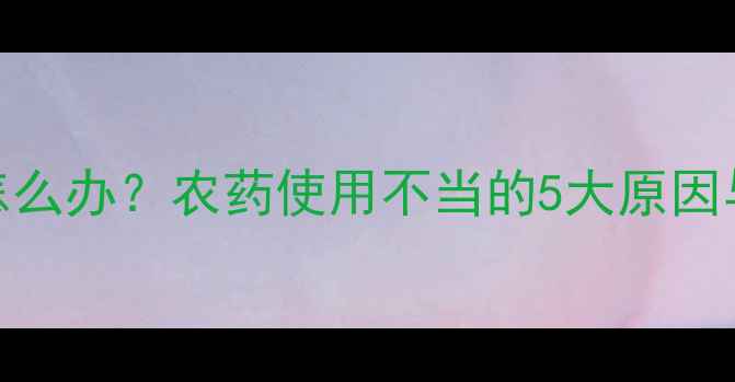 图片 黄瓜老叶发黄怎么办？农药使用不当的5大原因与科学防治方案