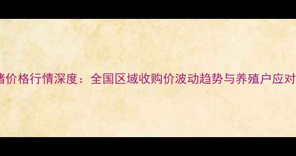 图片 黑山猪价格行情深度：全国区域收购价波动趋势与养殖户应对策略1