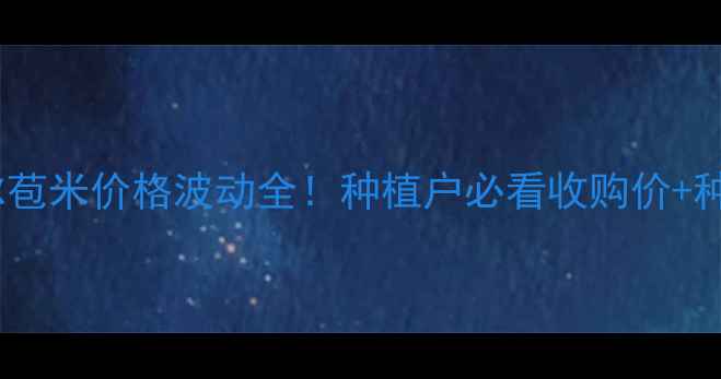 图片 齐齐哈尔苞米价格波动全！种植户必看收购价+种植建议1