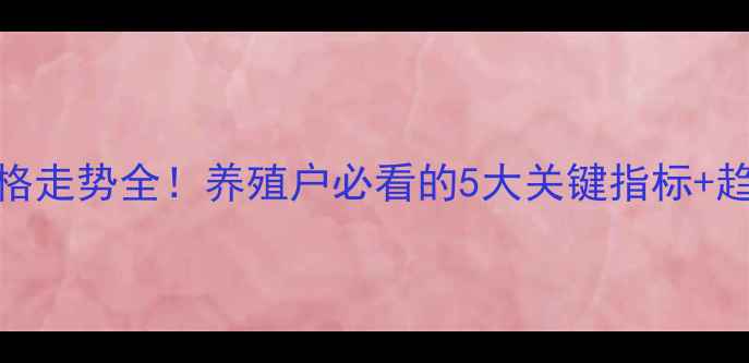 图片 🌟毛鸡价格走势全！养殖户必看的5大关键指标+趋势预测🐔