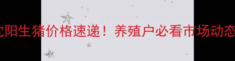 图片 🌟沈阳生猪价格速递！养殖户必看市场动态🐷1