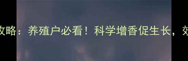 图片 🌟饲料加香剂使用全攻略：养殖户必看！科学增香促生长，效益翻倍秘籍大公开🌟