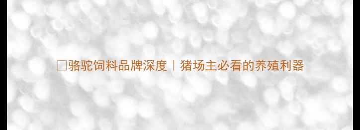 图片 🌟骆驼饲料品牌深度｜猪场主必看的养殖利器