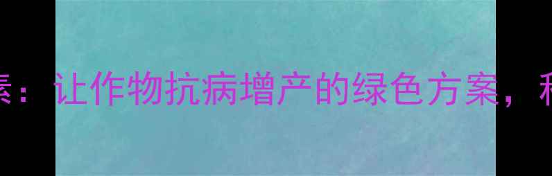 图片 🌱农药s诱抗素：让作物抗病增产的绿色方案，种植户必看！2