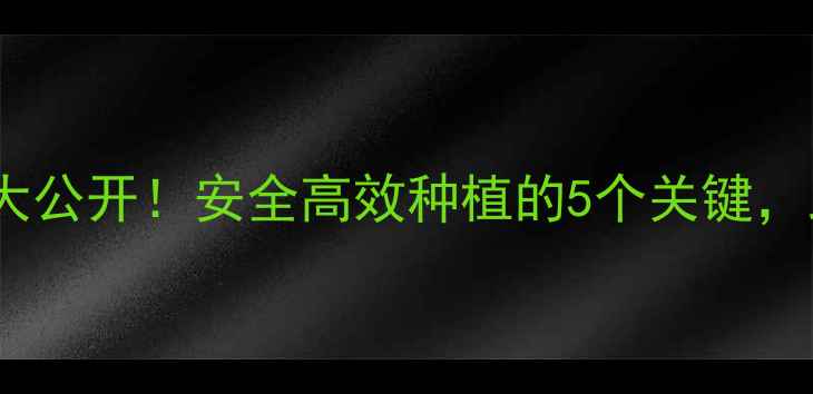 图片 🌱农药使用技巧大公开！安全高效种植的5个关键，助你省成本增产2