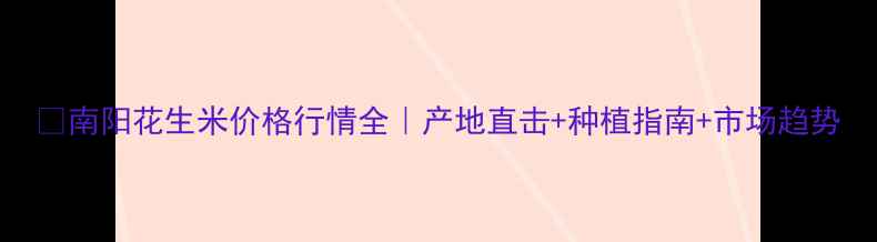 图片 🌱南阳花生米价格行情全｜产地直击+种植指南+市场趋势