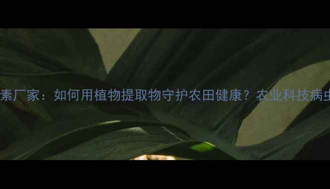 图片 🌱天然农药新宠！辣根素厂家：如何用植物提取物守护农田健康？农业科技病虫害防治天然农药推荐1