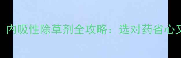 图片 🌱必看！内吸性除草剂全攻略：选对药省心又省钱！
