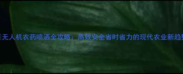 图片 🌱无人机农药喷洒全攻略：高效安全省时省力的现代农业新趋势