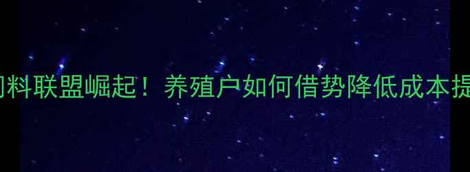 图片 🌱最新无抗饲料联盟崛起！养殖户如何借势降低成本提升效益？💡2