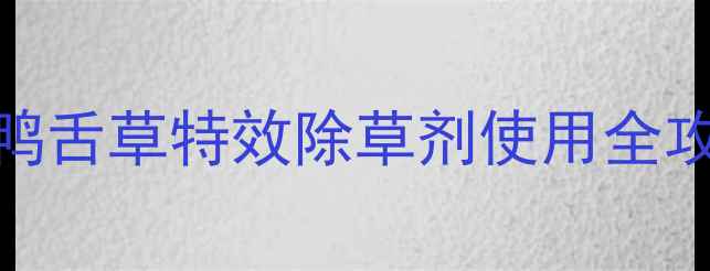 图片 🌱水稻田玉米地必看！鸭舌草特效除草剂使用全攻略（附安全操作指南）