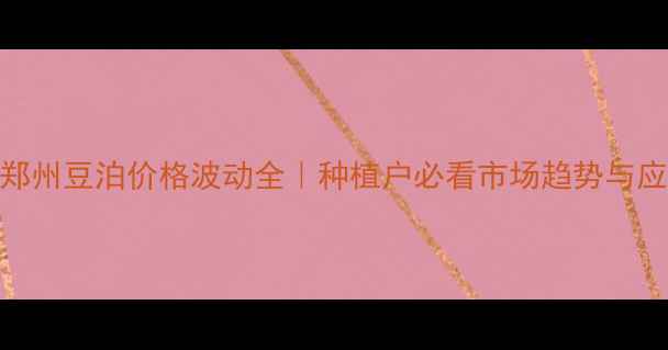 图片 🌱河南郑州豆泊价格波动全｜种植户必看市场趋势与应对策略