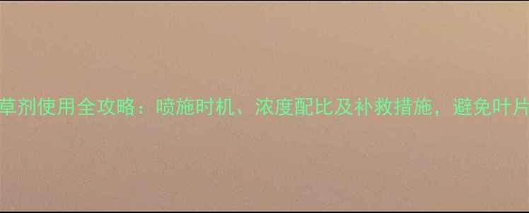 图片 🌱红薯叶除草剂使用全攻略：喷施时机、浓度配比及补救措施，避免叶片枯萎与减产