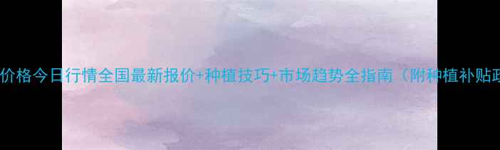 图片 🌱豆柏价格今日行情全国最新报价+种植技巧+市场趋势全指南（附种植补贴政策）2