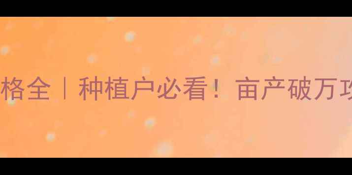 图片 🌾内蒙赤峰玉米价格全｜种植户必看！亩产破万攻略+政策补贴清单