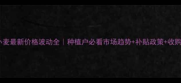 图片 🌾天津小麦最新价格波动全｜种植户必看市场趋势+补贴政策+收购价预测1