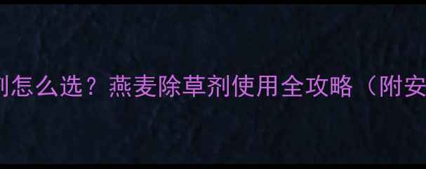 图片 🌾小麦田除草剂怎么选？燕麦除草剂使用全攻略（附安全种植指南）1