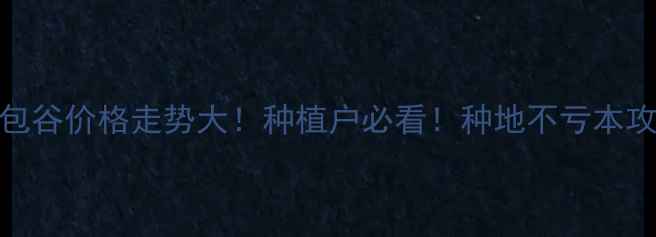 图片 🌾汉中包谷价格走势大！种植户必看！种地不亏本攻略来啦