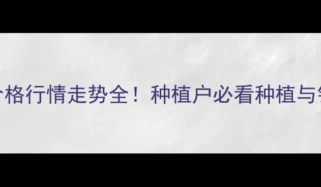 图片 🌾玉米价格行情走势全！种植户必看种植与销售指南