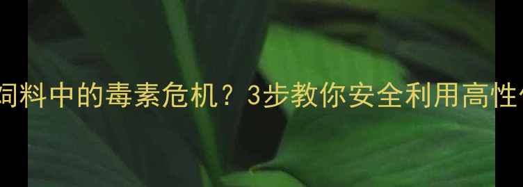 图片 🌾玉米纤维饲料中的毒素危机？3步教你安全利用高性价比原料！1