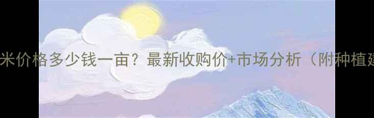 图片 🌾辽宁玉米价格多少钱一亩？最新收购价+市场分析（附种植建议）🌾1