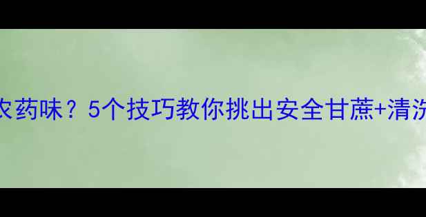 图片 🌿甘蔗根部有农药味？5个技巧教你挑出安全甘蔗+清洗妙招大公开🌱