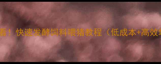 图片 🐷养殖户必看！快速发酵饲料喂猪教程（低成本+高效增重）🌱💡2