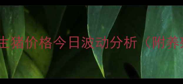 图片 💰必看！壶关县生猪价格今日波动分析（附养殖户应对策略）2