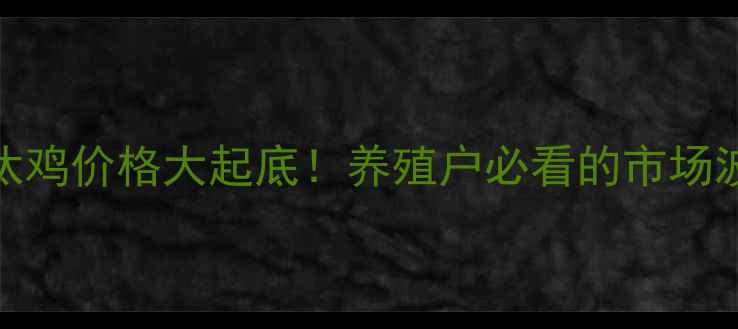 图片 📅元月7号淮安淘汰鸡价格大起底！养殖户必看的市场波动与应对指南🐔1