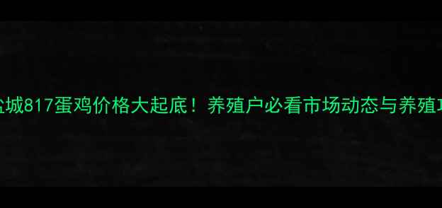 图片 📊盐城817蛋鸡价格大起底！养殖户必看市场动态与养殖攻略