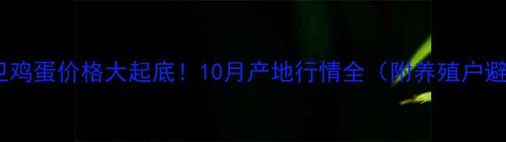 图片 📌宁夏中卫鸡蛋价格大起底！10月产地行情全（附养殖户避坑指南）1