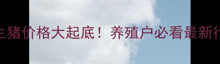 图片 🔥云南罗平县生猪价格大起底！养殖户必看最新行情+养殖技巧1