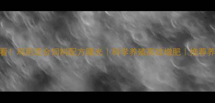 图片 🔥新手必看！鸡用混合饲料配方曝光｜科学养殖高效增肥｜推荐养鸡秘籍✅