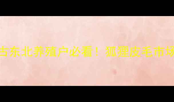 图片 🔥狐皮价格行情分析｜内蒙古东北养殖户必看！狐狸皮毛市场波动趋势+养殖技术全攻略1