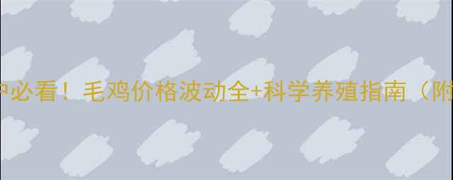 图片 🔥肉食鸡养殖户必看！毛鸡价格波动全+科学养殖指南（附地区价格表）1