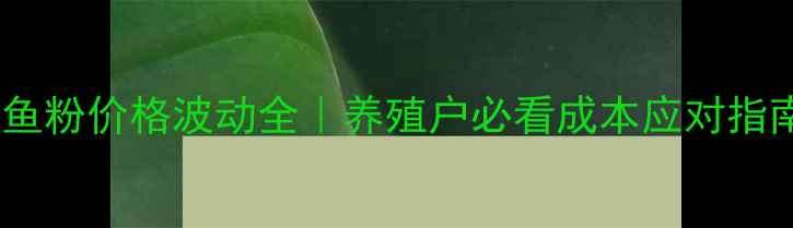 图片 🔥进口鱼粉价格波动全｜养殖户必看成本应对指南🐟💰1